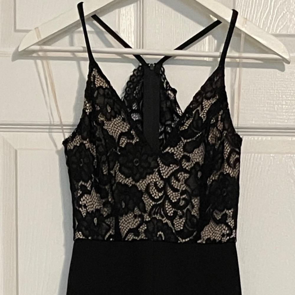 Windsor Black Halter Lace Top Pant Jumpsuit - Picture 4 of 9